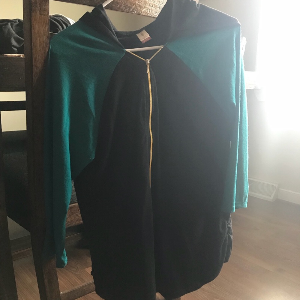 Light weight teal/black/gold hoodie